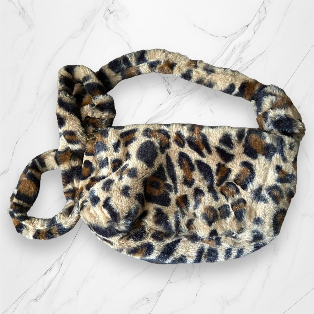 Leopard Purse Faux Fur Crossbody Bag Long NWOT Shein - Picture 1 of 6